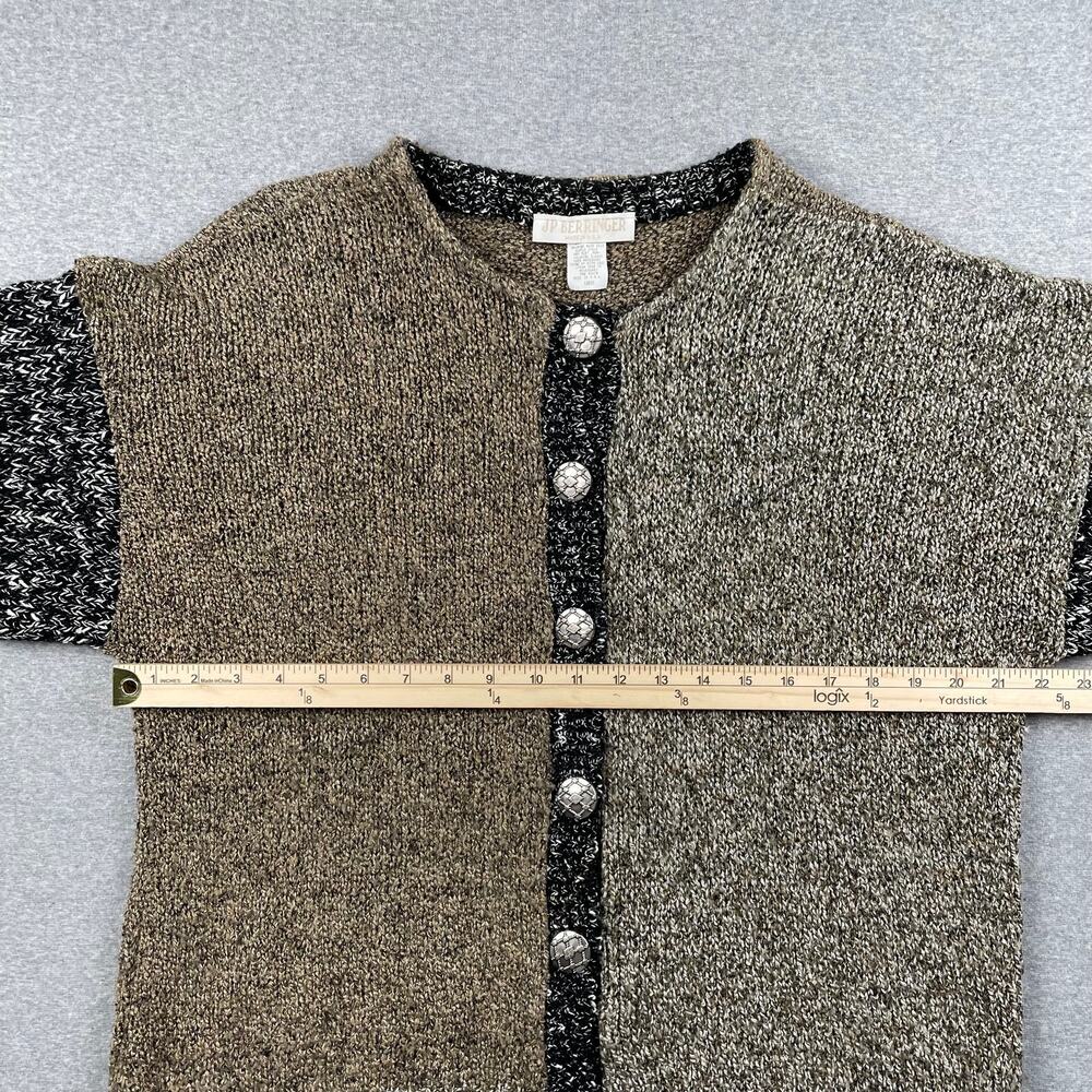 Vintage JP Berringer Cardigan Sweater Womens L Colorblock Button-Front Grandpa - Picture 5 of 16